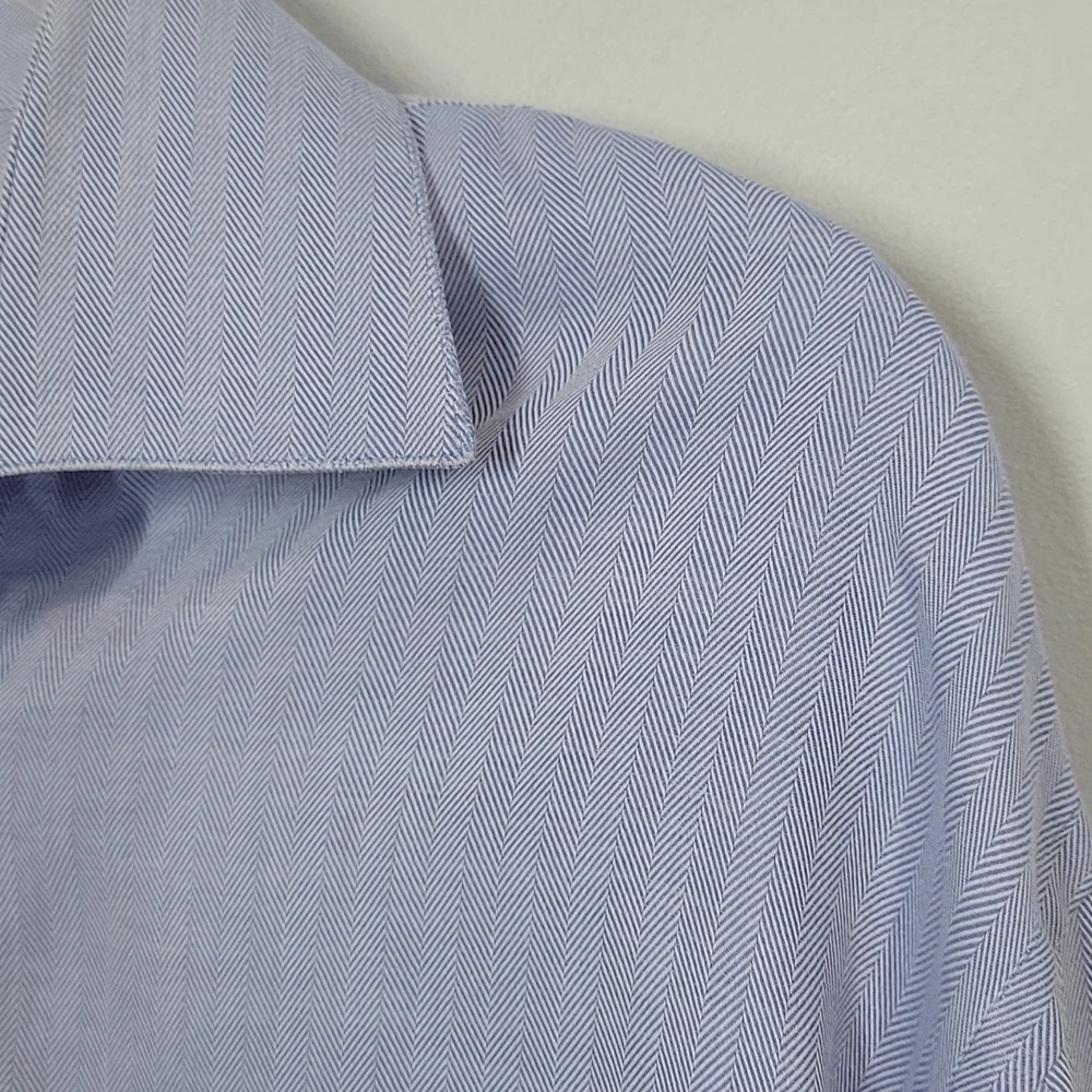 HUGO BOSS blue long sleeve button front dress shirt 16 34/35